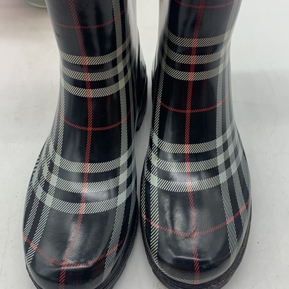 Aqua Stop Nancy Black Red White Plain Rain Boots Size 9 WRB4281G - Picture 10 of 11